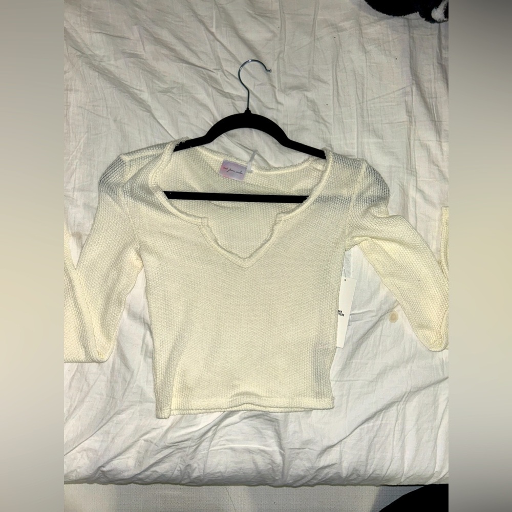 Sheer beige crop top